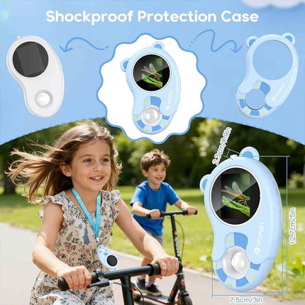 2 in 1 Kids Portable Digital Microscope 1000X Magnification with 2 Inch HD Screen Video Recorder