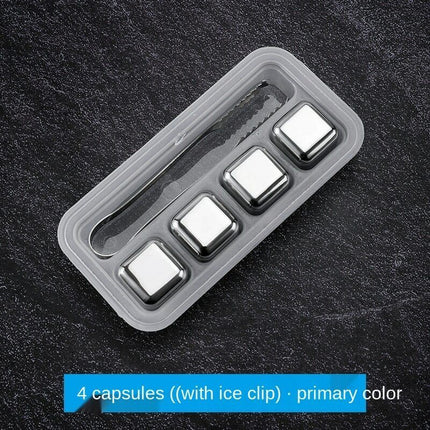 Stainless Steel Ice Cubes Chilling Stones Rocks Reusable with Tong for Whiskey