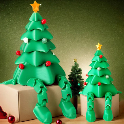 Printed Christmas Tree Desktop Decoration – Movable Joints Design, Exquisite Tabletop Christmas Ornament