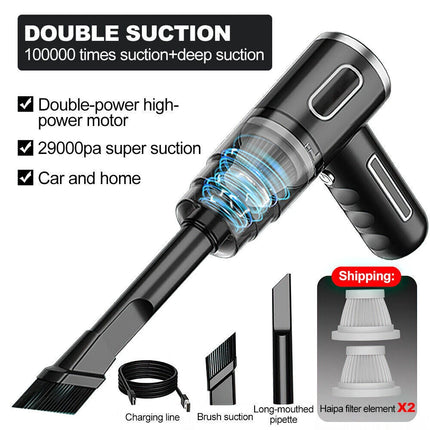 120W Cordless Handheld Vacuum Cleaner Kit Small Mini Portable Car Auto Home Wireless