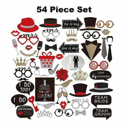 54X Party Props Photo Booth Moustache Engagement Wedding Married PhotoboothFunny