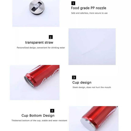 500ML Stainless Steel Coca Thermos Insulated Water Bottle Travel Mug Cup