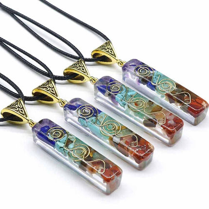 1 Pack 7 Chakra Crystal Necklace, Energy Stone Pendant for Yoga & Meditation, Spiritual Fashion Jewelry