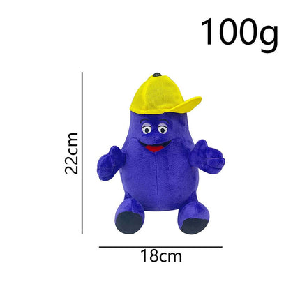 22cm Grimace Shake Yellow Hat Plush Doll High-quality Short Plush Ideal Gift For Kids