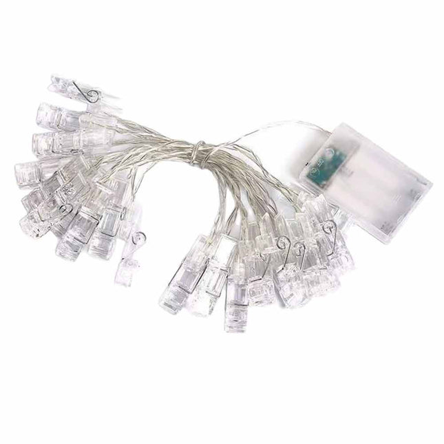 6M Battery Powered LED Photo Clip String Lights, 40 Clips Picture Hanging Lights for Photo Wall Decor