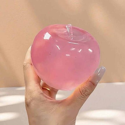 Pink Apple Squeeze Toy Soft Stress Relief Ball Sensory Fidget Office Desk Toy
