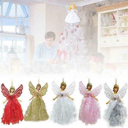 22×13cm Christmas Angel Fairy Tree Topper - Festive Xmas Ornament Decoration