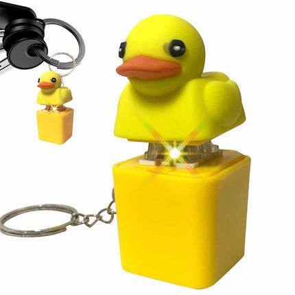 Duckys Quacking Fidgety Toys Ducky Hat Keychains Stress Relievers Squeaking