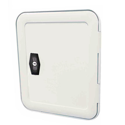 UV Resistant RV Storage Baggage Hatch Door with Lock, Square & Rectangle Rounded Corner Design
