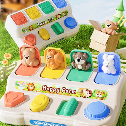 Interactive Farm Animal Pop-Up Surprise Sensory Toy, Cause & Effect Cognitive Manipulation Leisure Toy