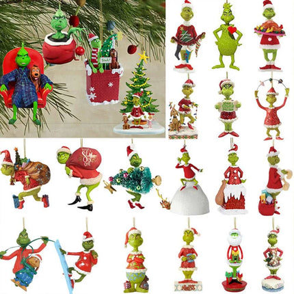 18pc Christmas Grinch Ornaments XMAS Tree Hanging Figure Pendant Decoration Gift 2D