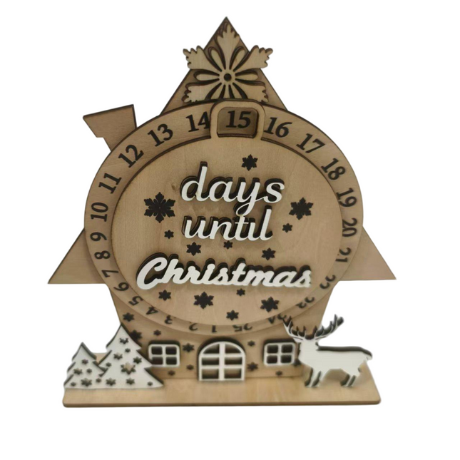 Tabletop Christmas Advent Calendar - Countdown Decor with Changeable Daily Numbers