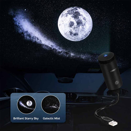 360° Rotate Galaxy Starry Sky Projection Lamp USB Atmosphere Light for Car & Home