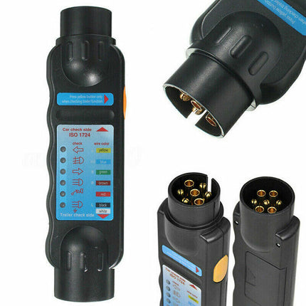 7 Pin Towing Trailer Tow Bar Caravan Light Wiring Circuit Tester Plug Socket