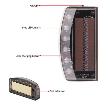 Solar LED Fake Dummy Alarm Light Car Anti-Theft Security Flashing Warning Light