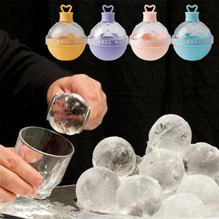 4PCS Silicone Ice Ball Moulds Large Round Ice Cube Maker Tray for Whiskey & Bar