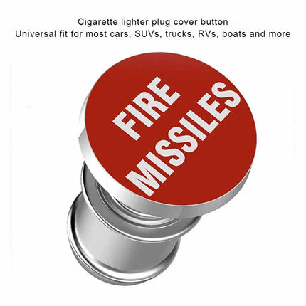 Universal Red Fire Missile Button Car Cigarette Lighter Cover 12V Accessories