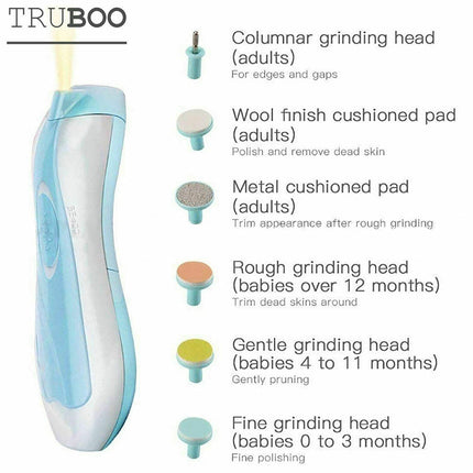 6IN1 Electric Baby Nail Trimmer Infant Newborn Safe Grinder Clipper Tools Set