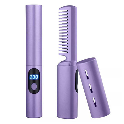 Curler Comb USB Rechargeable Wireless Hair Hot Comb Fast Heating for Home Travel