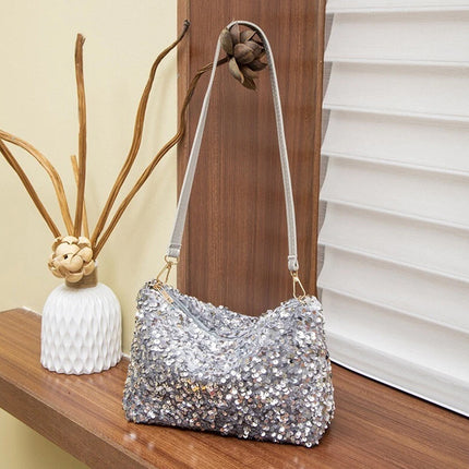 Ladies' banquet, wedding, party dual-use crossbody bag, shining multi-purpose hand-held crossbody bag