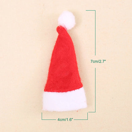20Pcs Christmas Mini Santa Hat Lollipop Wrappers - Xmas Party Decorations