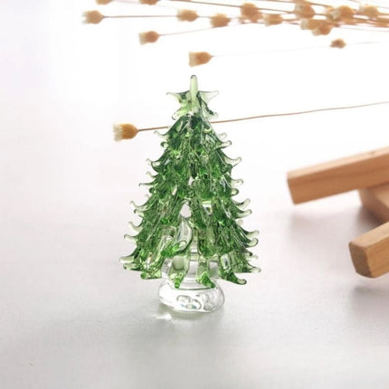 Cute Crystal Tree Figurine , Christmas Miniature Tree Home Decor with Protective Cover