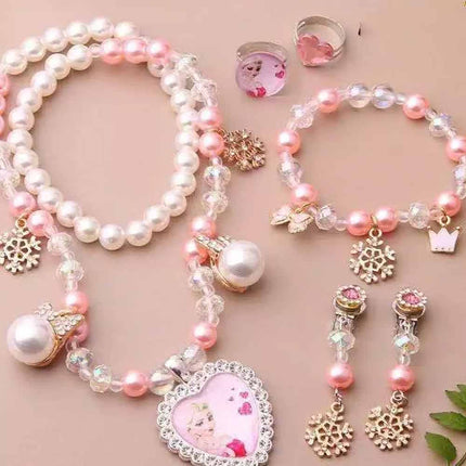Frozens Elsa Anna necklace Bracelet Earring Ring Set Children Girls Gift BEST GIFT