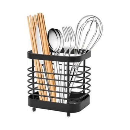 Stainless Steel Utensil Caddy, Kitchen Sink Organizer with Drainage, Cutlery Holder Drainer Stand