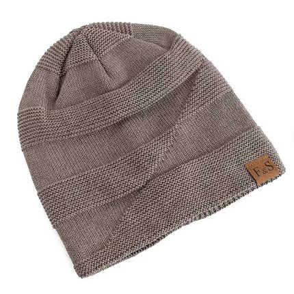 Unisex Slouchy Winter Hat – Fur-Lined Warm Beanie for Men and Women, Casual Knitted Style