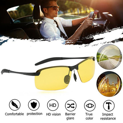 Anti Night Driving Men Glasses HD Polarized Mirror GA Vision Sunglasses Glare