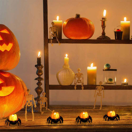 12PCS Halloween Spider Shape LED Lantern Flameless Lights Ornaments Party Decor