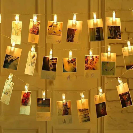 6M Battery Powered LED Photo Clip String Lights, 40 Clips Picture Hanging Lights for Photo Wall Decor