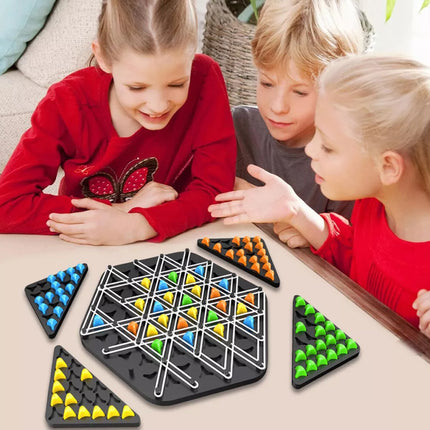 Chain Triangle Chess Game Triggle Rubber Band Game for Kids Adults
