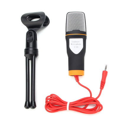 Desktop Condenser Microphone 3.5mm Jack Stand Recording Mic with Tripod For PC