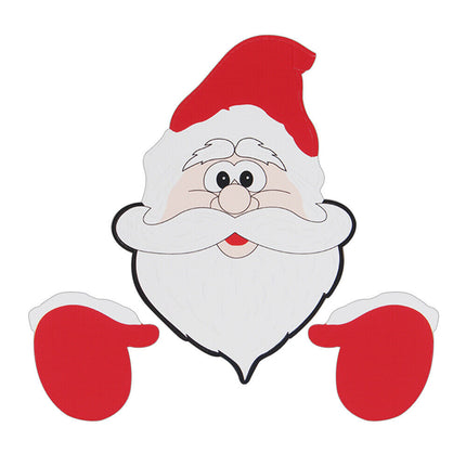 Christmas Outdoor Banner Santa Claus Elk Ornaments Xmas Garden Fence Decor