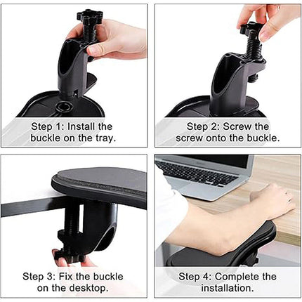 180° Rotating Leather Mouse Wrist Rest Pad, Anti-Fatigue Desk Arm Support