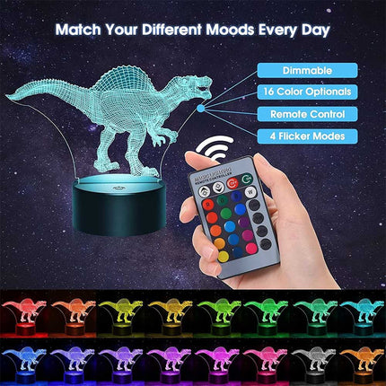 Gift for Boys Girls, 3D LED dinosaur Night Light Kids