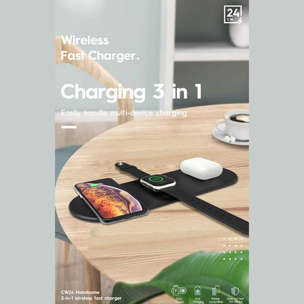 3-in-1 Wireless Charging Station for iPhone Watch AirPods