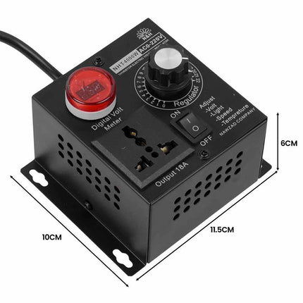 220V 4000W Variable Voltage Regulator Speed Motor Fan Control Controller UK Plug