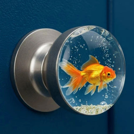 Retro Goldfish Animal Artistic Knob Round Door Knob Decorative Door Handle