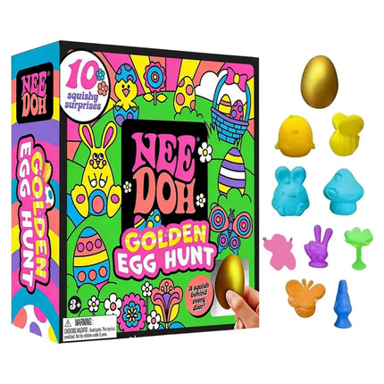 4Pcs Easter Golden Egg Squishy Toy Set 10 Surprise Collectible Squeeze Gifts