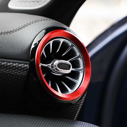 7-Piece Red Aluminum Car Air Vent Cover Universal Fit for Car Interior Decoration Durable Inner Vent Trim Kit