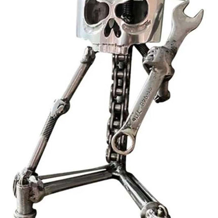 Carving Piston Skull Face Resin Ornament Photo Props Skull Head Statue for Home Office