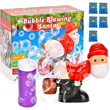 Christmas Snowman Bubble Machine for Kids, Automatic Bubble Blower with Music & LED Lights