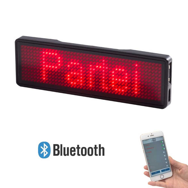 LED Bluetooth Digital DIY Programmable Scrolling Name Message Tag Badge Sign for iphone