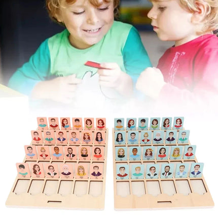 Wooden Guessing Who Board Game Logical Thinking Training Educational Toy