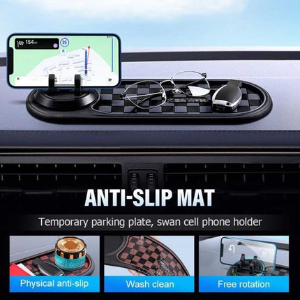 Rotatable Phone Holder for Car: Anti - Slip Dashboard Mat GPS Bracket Mount