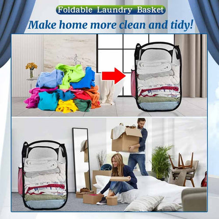 Large Foldable Laundry Washing Clothes Storage Bag Hamper Basket Bin Organiser