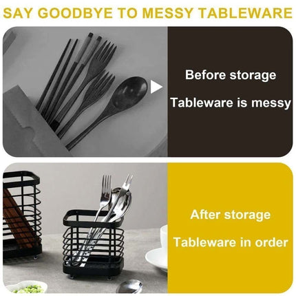 Stainless Steel Utensil Caddy, Kitchen Sink Organizer with Drainage, Cutlery Holder Drainer Stand