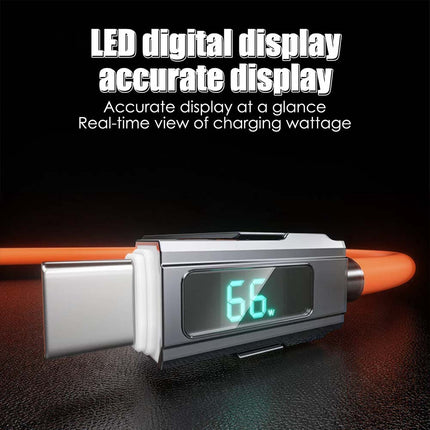 4-in-1 Digital Display USB Type-C PD 100W Fast Charging Cable for iPhone & Android